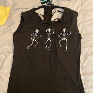 Skeleton skull punk goth too fast new w tags rare